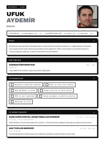 Sosyolog Cv Örnekleri cv indir